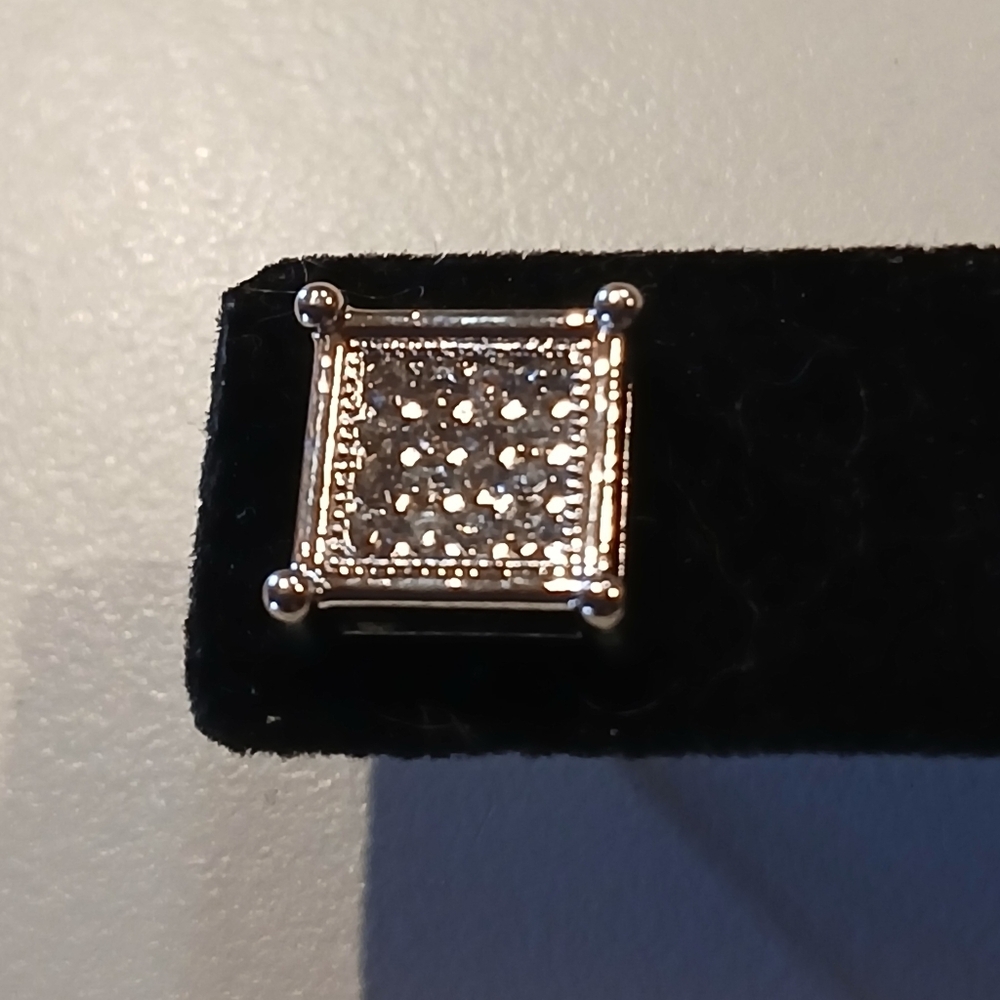💎  Stainless Steel Square CZ Post Back Studs💎 - Picture 3 of 9